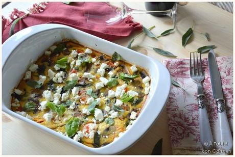 Frittata de Tomates Cherry, Champiñones y Queso Feta