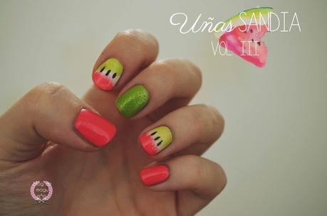 ♔ Manimonday - Uñas Frutales: SANDIA - Especial VERANO Vol. III / Nail Art ❀