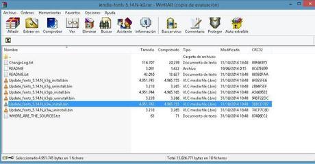 Fuentes para su Kindle Captura