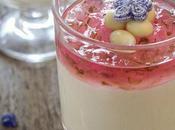 Mousse chocolate blanco violetas