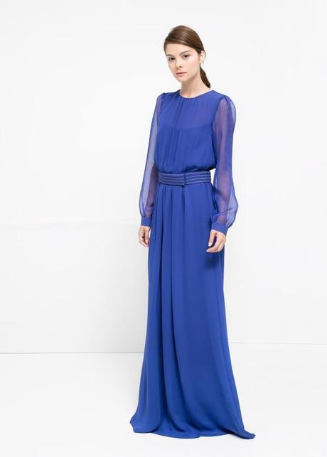 Vestido largo gasa Mango