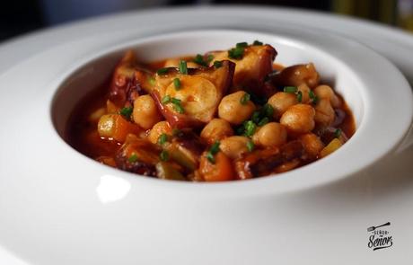Garbanzos con pulpo