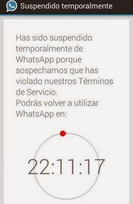 Reloj suspendido de WhatsApp
