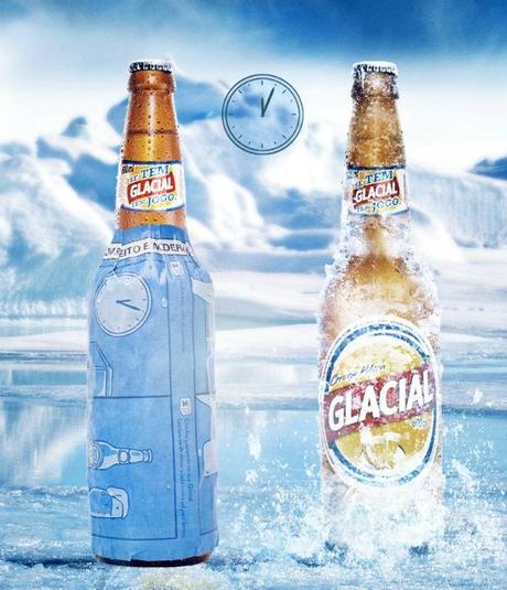 Un anuncio impreso que ayuda a enfriar tu cerveza