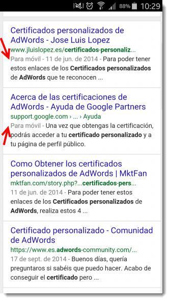 mensaje para movil google