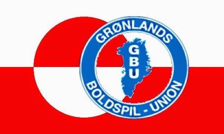 Escudo de la Federación de Fútbol de Groenlandia y bandera del país