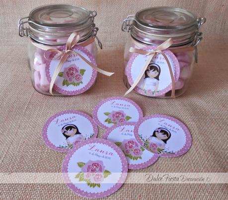 Decoración personalizada shabby chic Primera Comunión