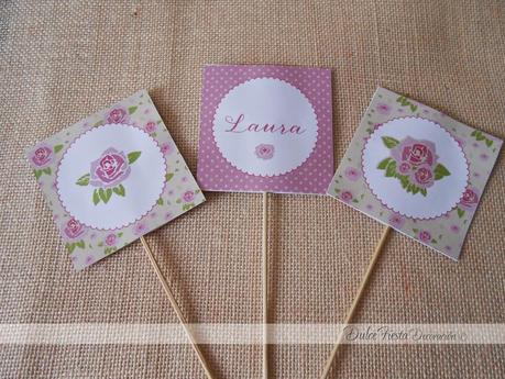 Decoración personalizada shabby chic Primera Comunión