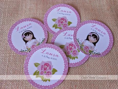 Decoración personalizada shabby chic Primera Comunión