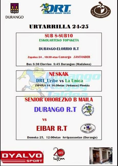 HORARIOS DE LAS DIVISIONES DE HONOR DEL FIN DE SEMANA DEL 24 Y 25 DE ENERO