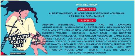 Se desvela el cartel del Primavera Sound 2015 !!!