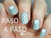 Uñas decoradas corazones paso