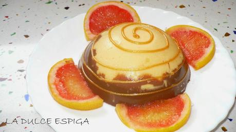 CHIBOUST DE POMELO Y CHOCOLATE. RETO COLOR Y SABOR DE TEMPORADA. POMELO