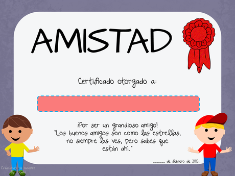 Certificados para San Valentin