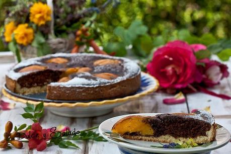 Tarta de Chocolate y Melocotón al Cardamomo