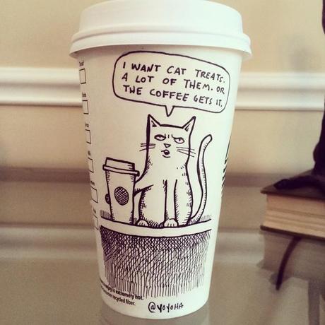 El diseñador que ilustraba en los vasos de Starbucks #100CoffeeCups