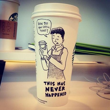 El diseñador que ilustraba en los vasos de Starbucks #100CoffeeCups