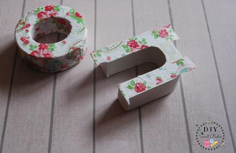 Letras de papel de seda