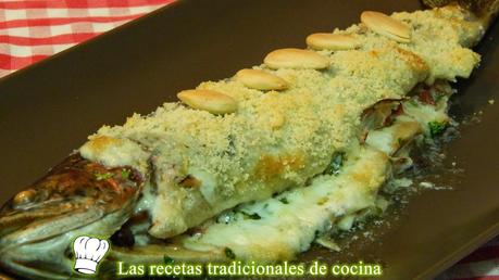 Trucha al horno con salsa de almendras