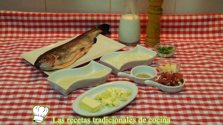 Receta de trucha al horno con salsa de almendras