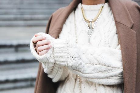 OLDIE BUT GOODIE Leather_Skirt-Maje_Sweater-Camel_Coat-Lionette_NY_Necklace-Outfit-Street_Style-Collage_Vintage-Topknot-63