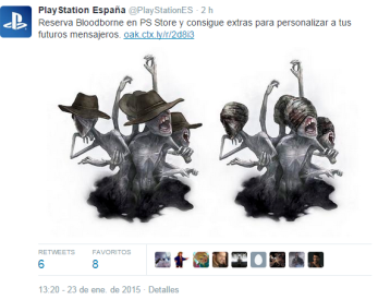 Reserva Bloodborne en PS Store y consigue extras para el juego BloodBorne Twitter 23-1-15