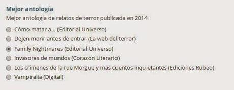 La antología Family Nightmares nominada a los premios Ultratumba