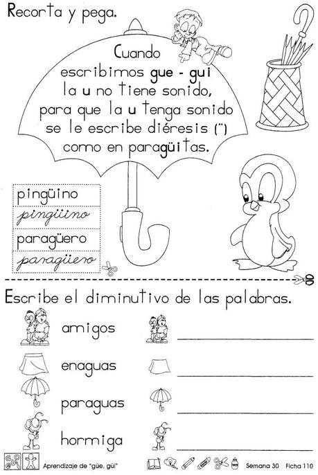 Aprendizaje de güe, güi 1er Grado Aprendizaje de gü, güi