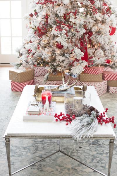 Blanco y  rojo,  colores tradicionales de la Navidad / White and red colors for traditional Christmas