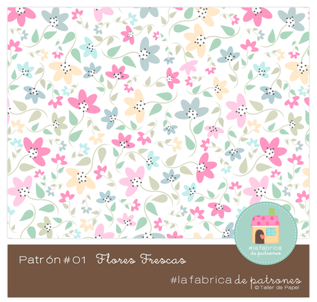 Sigue el hashtag #lafabricadepatrones de Taller de Papel en Instagram y dale me gusta a la Galería de Patrones que estoy creando ahi. Hoy el primero de para L aFabrica de Patrones, Patrón 01 Flores Frescas.