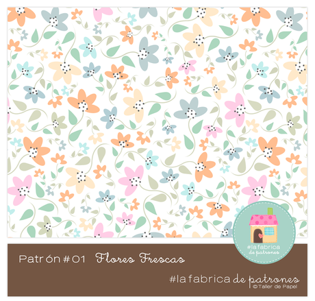 Sigue el hashtag #lafabricadepatrones de Taller de Papel en Instagram y dale me gusta a la Galería de Patrones que estoy creando ahi. Hoy el primero de para L aFabrica de Patrones, Patrón 01 Flores Frescas Paleta de Color 02.