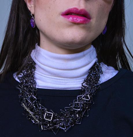 Collar Geométrico en Gris Plomo // Gunmetal Geometric Necklace