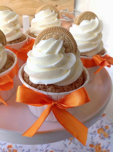 Cupcakes de Oreo doradas rellenos de orange curd - Reto Alfabeto Dulce