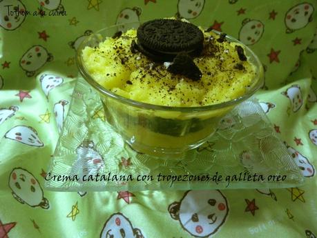 CREMA CATALANA CON TROPEZONES DE GALLETAS OREO
