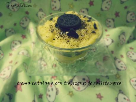 CREMA CATALANA CON TROPEZONES DE GALLETAS OREO