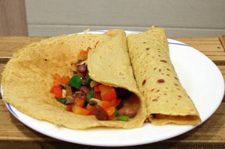Fajitas rellenas de frijoles
