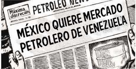 front page cómic - México y petróleo de Venezuela