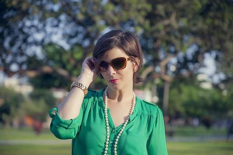 Mis Looks - Falda midi azul y estampada