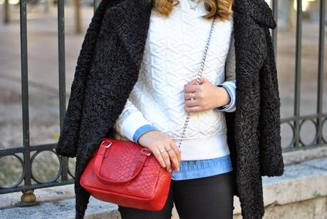 Denim shirt/Red Lips