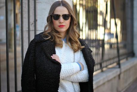 Denim shirt/Red Lips