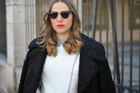 Denim shirt/Red Lips