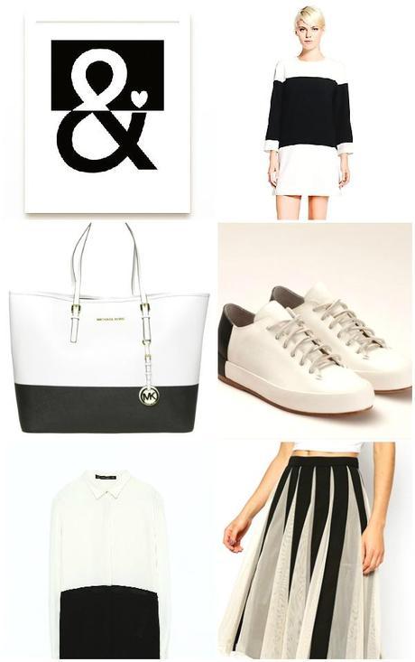 Colour blocking black and white Inspiration. black and white blocking