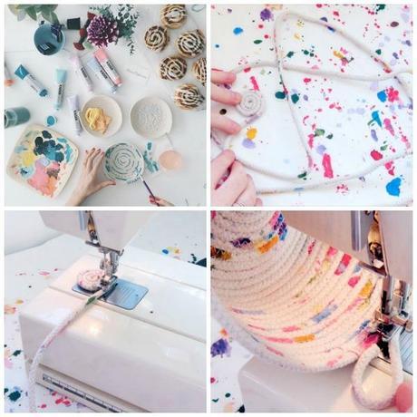 cómo hacer cestas de cuerda