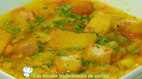 Receta fácil de la sopa de verduras Alicantina