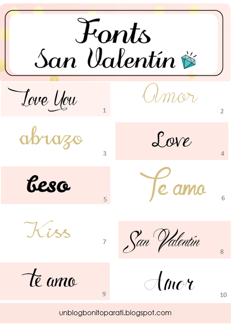 Tipos de letras para San Valentín
