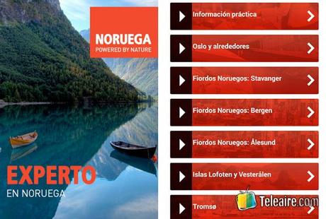 screencap de la aplicacion To norway