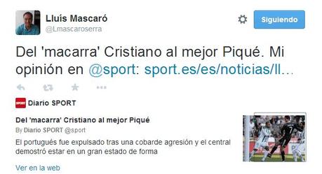 Comparativa del diario Sport en agresiones de Cristiano y Busquets