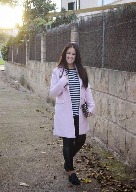 Pink Coat, Striped Tee