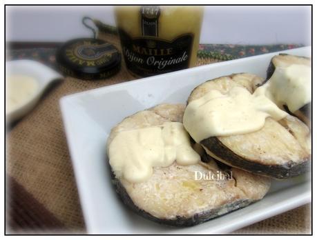 MERLUZA AL HORNO CON SALSA DE MOSTAZA