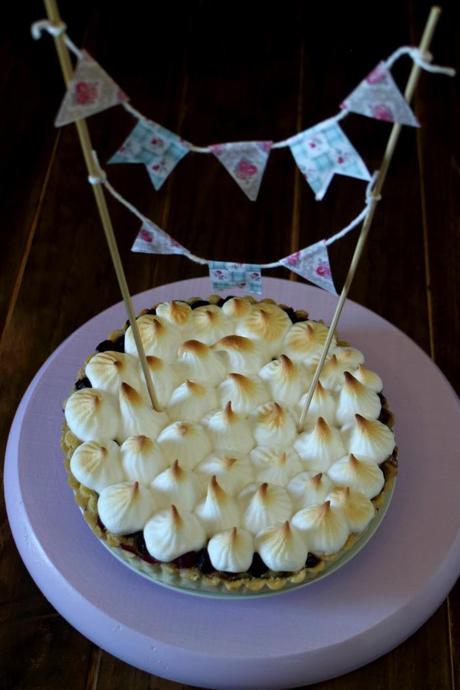 Tarta de arándanos, crema de almendras y merengue. ¡¡Sorteo 2º Aniversario de Cook the cake!!